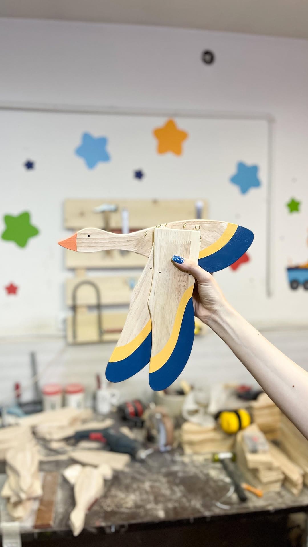 پرنده چوبی دکوری دست ساز مدل مرغ دریایی