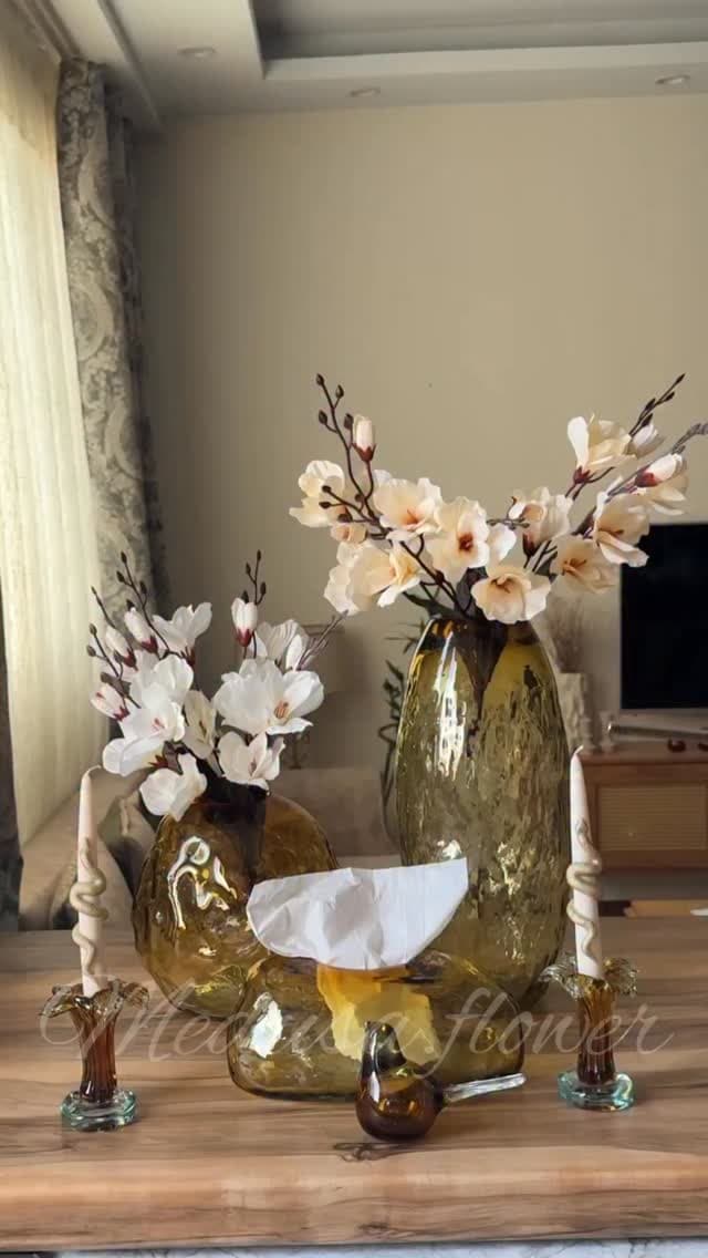 جاشمعی بلوری دست ساز طرح گل