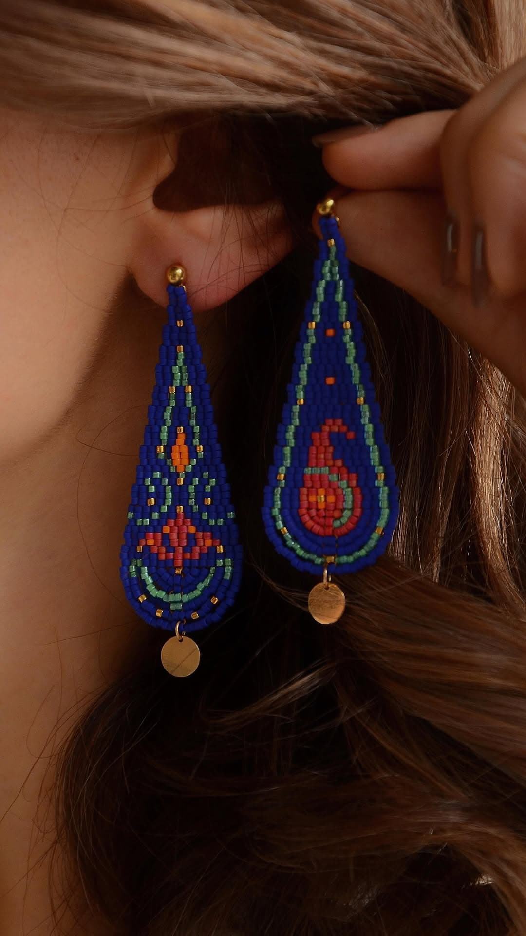 گوشواره دست‌ساز میوکی مدل سرو