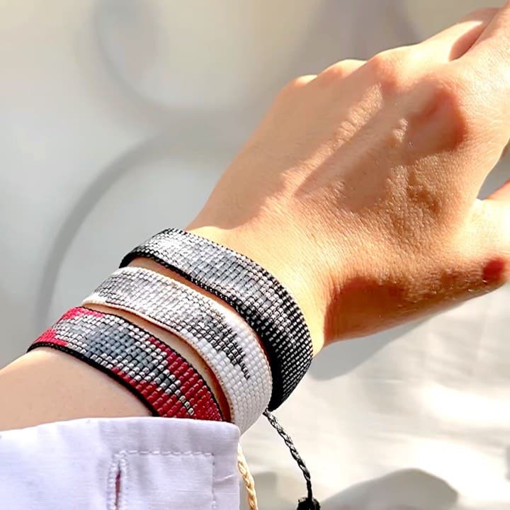 دستبند دستباف منجوق میوکی طرح بیسیک