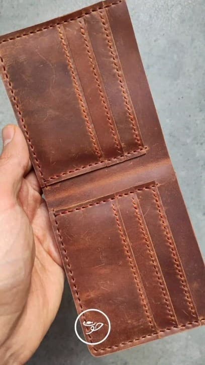 کیف پول مردانه چرم طبیعی دست دوز مدل کریزی هورس