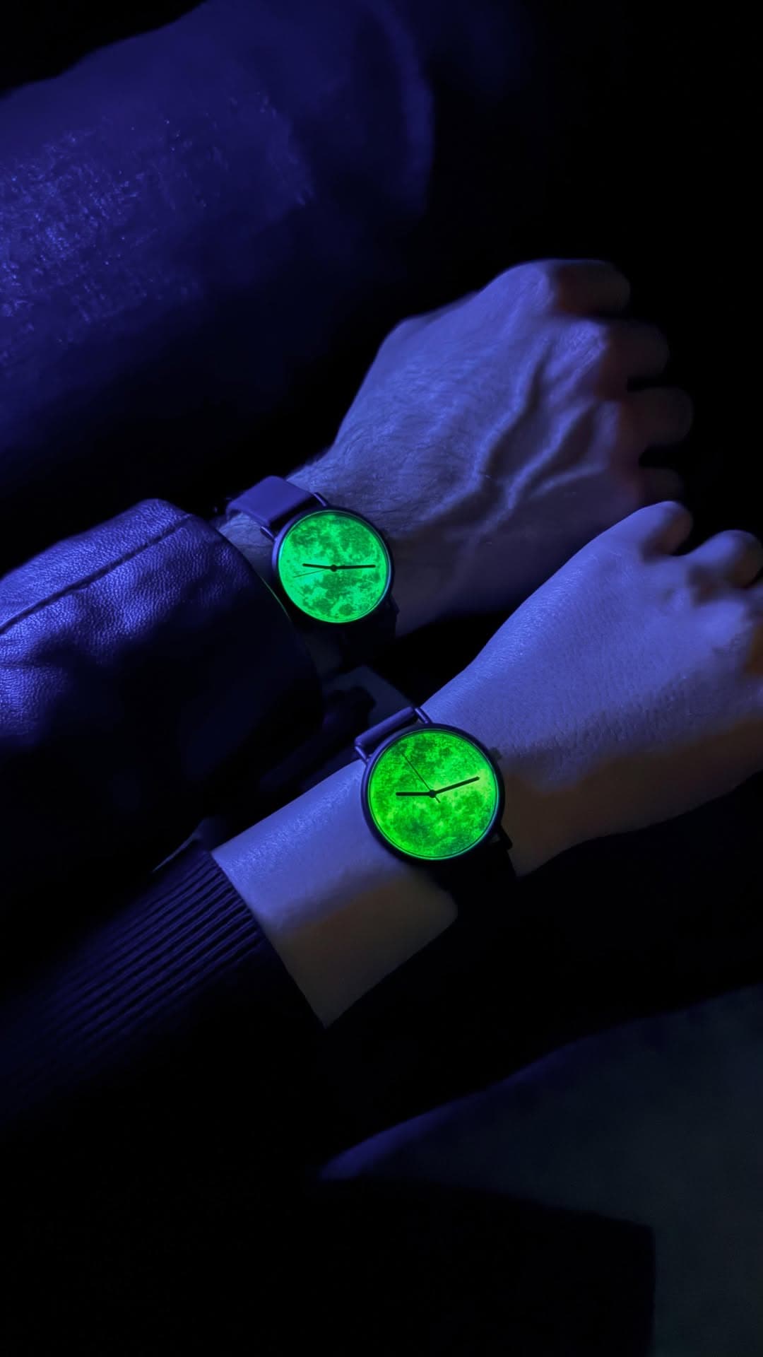 ست ساعت مچی شب‌تاب طرح ماه مدل Moon Light