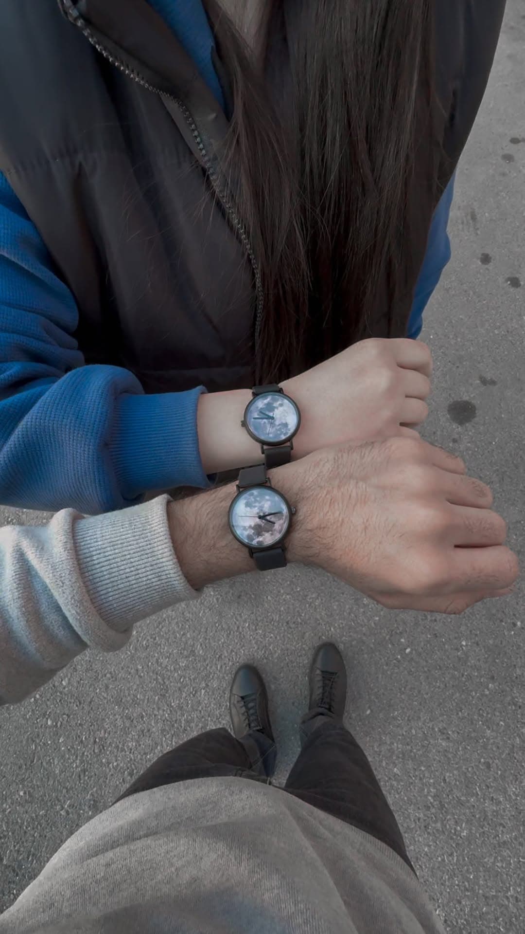 ست ساعت مچی زوجی طرح ماه