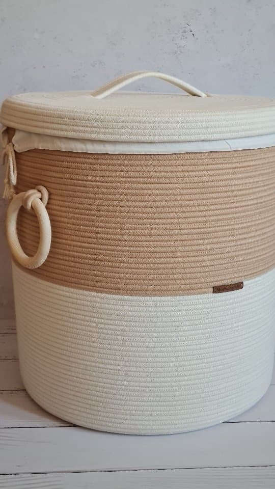 سبد نظم دهنده بزرگ طنابی دو رنگ با آستر