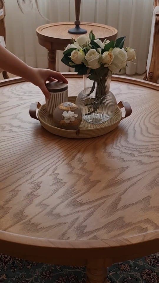 سینی دکوراتیو قیطان دوزی با دسته چرمی