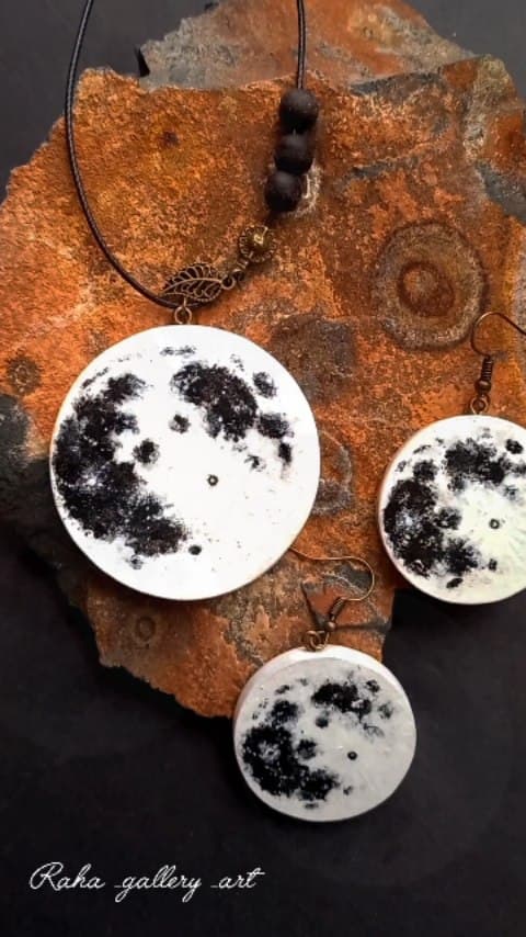 ست زیورآلات دست‌ساز طرح ماه کامل