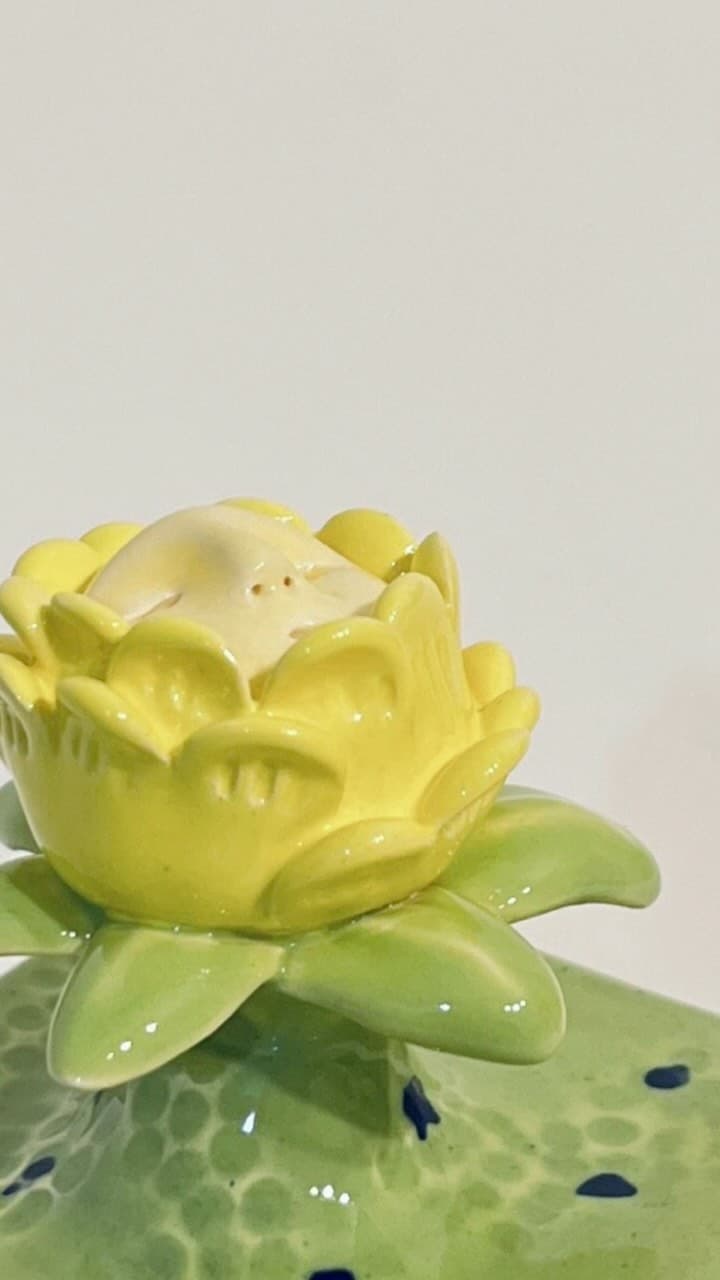 جعبه دکوری سرامیکی دست‌ساز مدل شکوفه