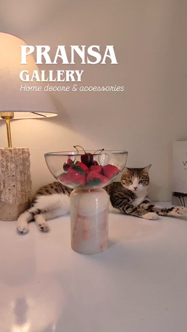 کاسه میوه‌خوری و آجیل‌خوری پایه دار طرح مرمر پرانسا