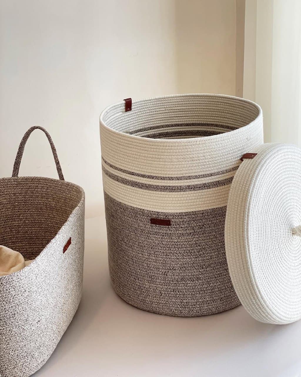 سبد لاندری قیطانی درب دار