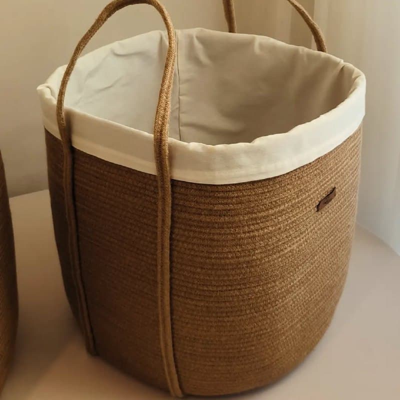 سبد کنفی بزرگ دسته دار آستردار