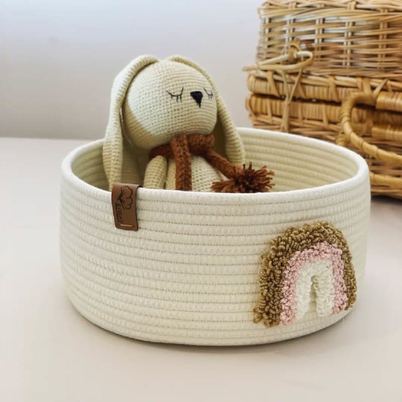 سبد نظم دهنده اتاق کودک طرح رنگین کمان