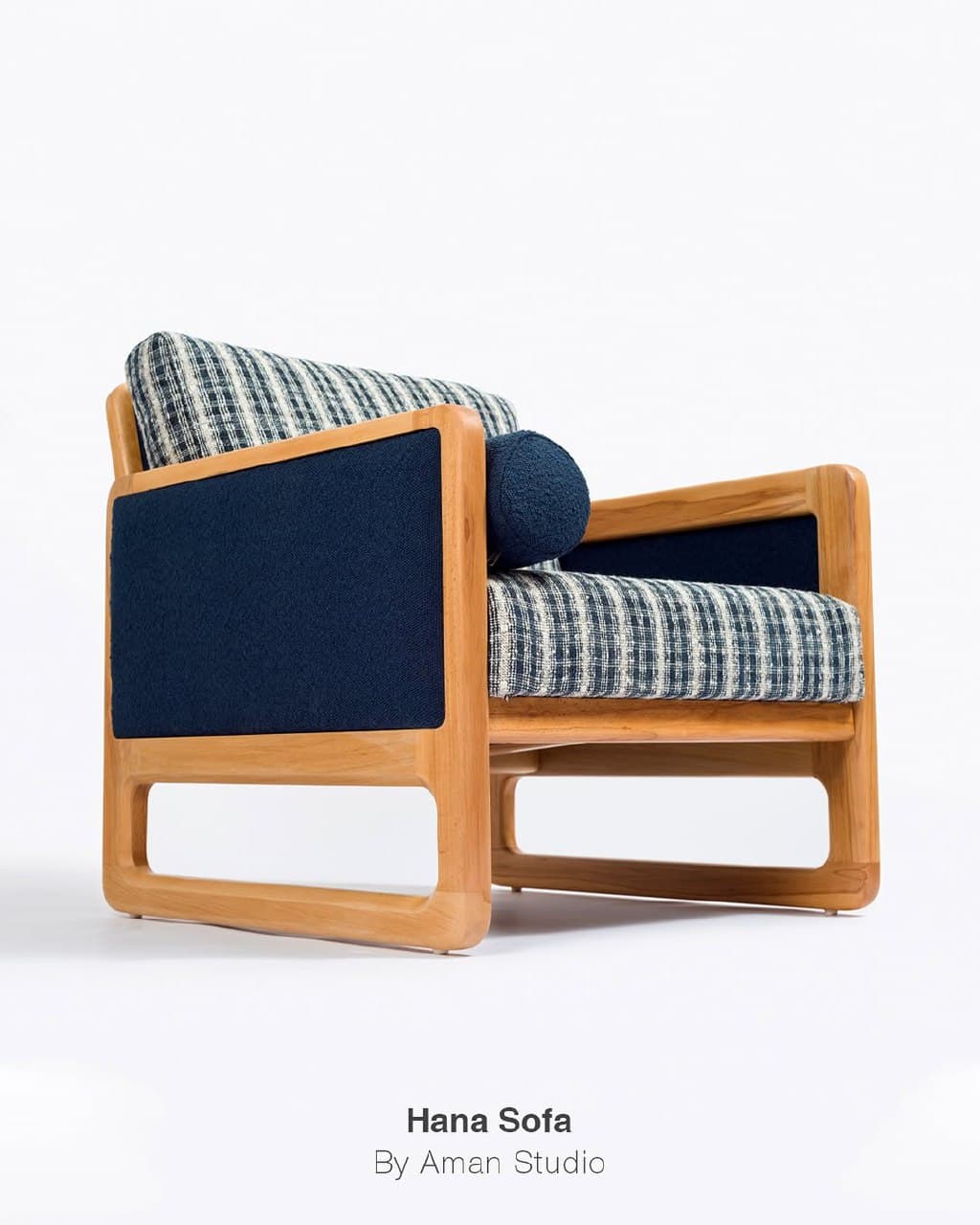 مبل تک نفره چوبی مدل هانا