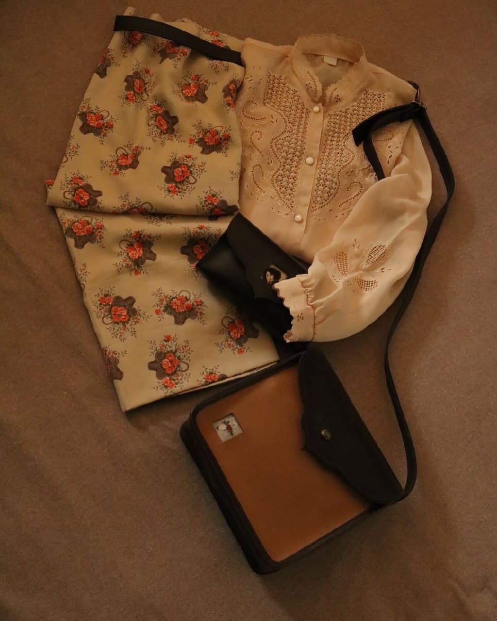 کیف دوشی چرمی دو رنگ