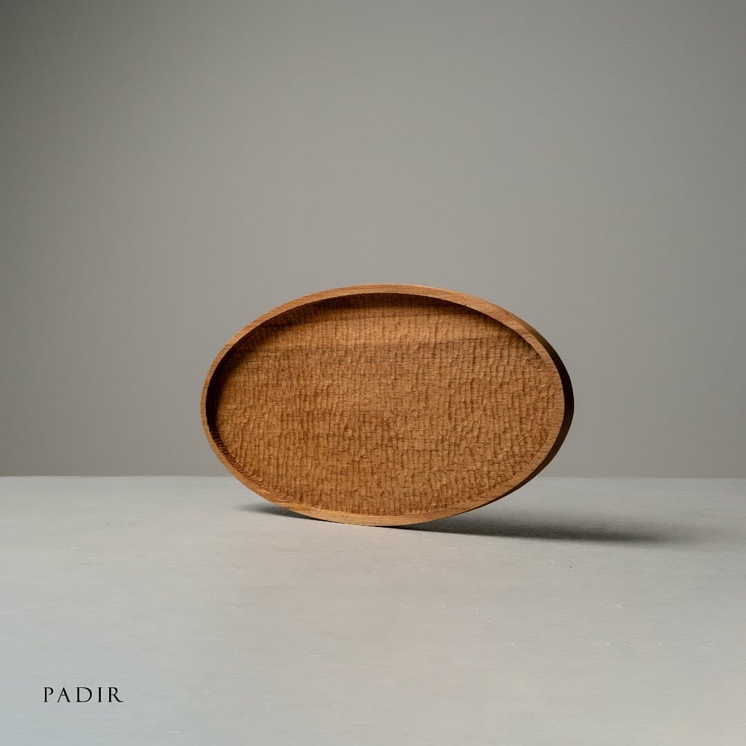 سینی پذیرایی چوبی بیضی
