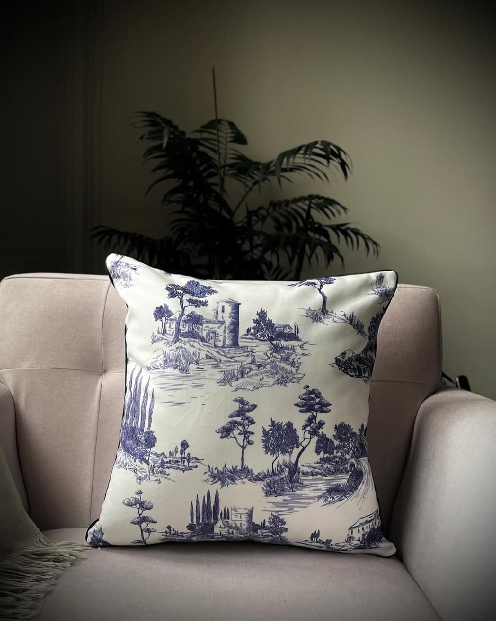 کوسن مخمل طرح کلاسیک منظره