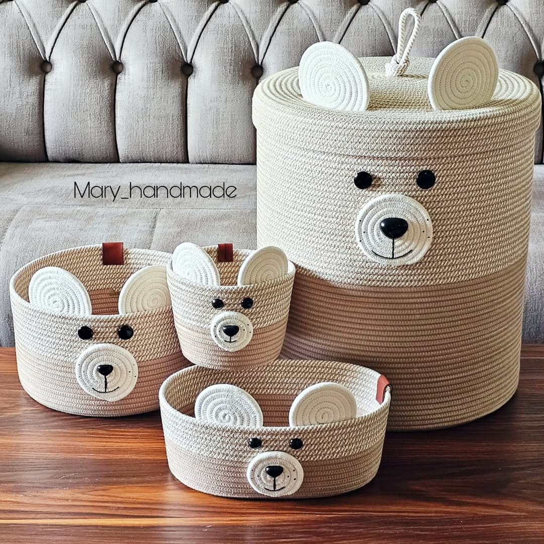 ست سبد نظم دهنده سیسمونی طرح خرس