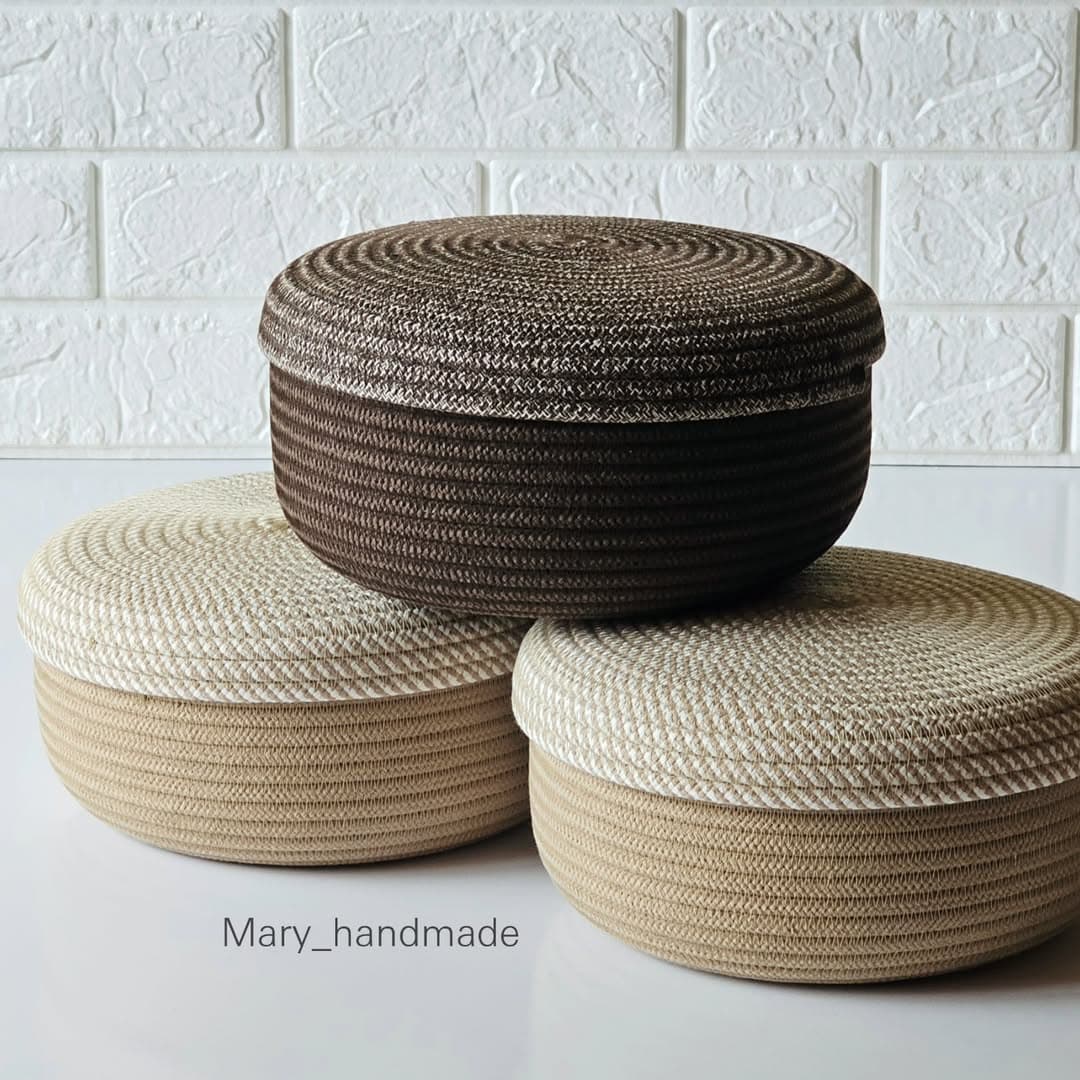 سبد قیطون پنبه ای درب دار