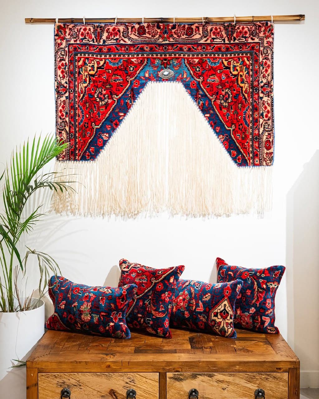 کاور کوسن دستبافت چله طرح فرش نهاوند