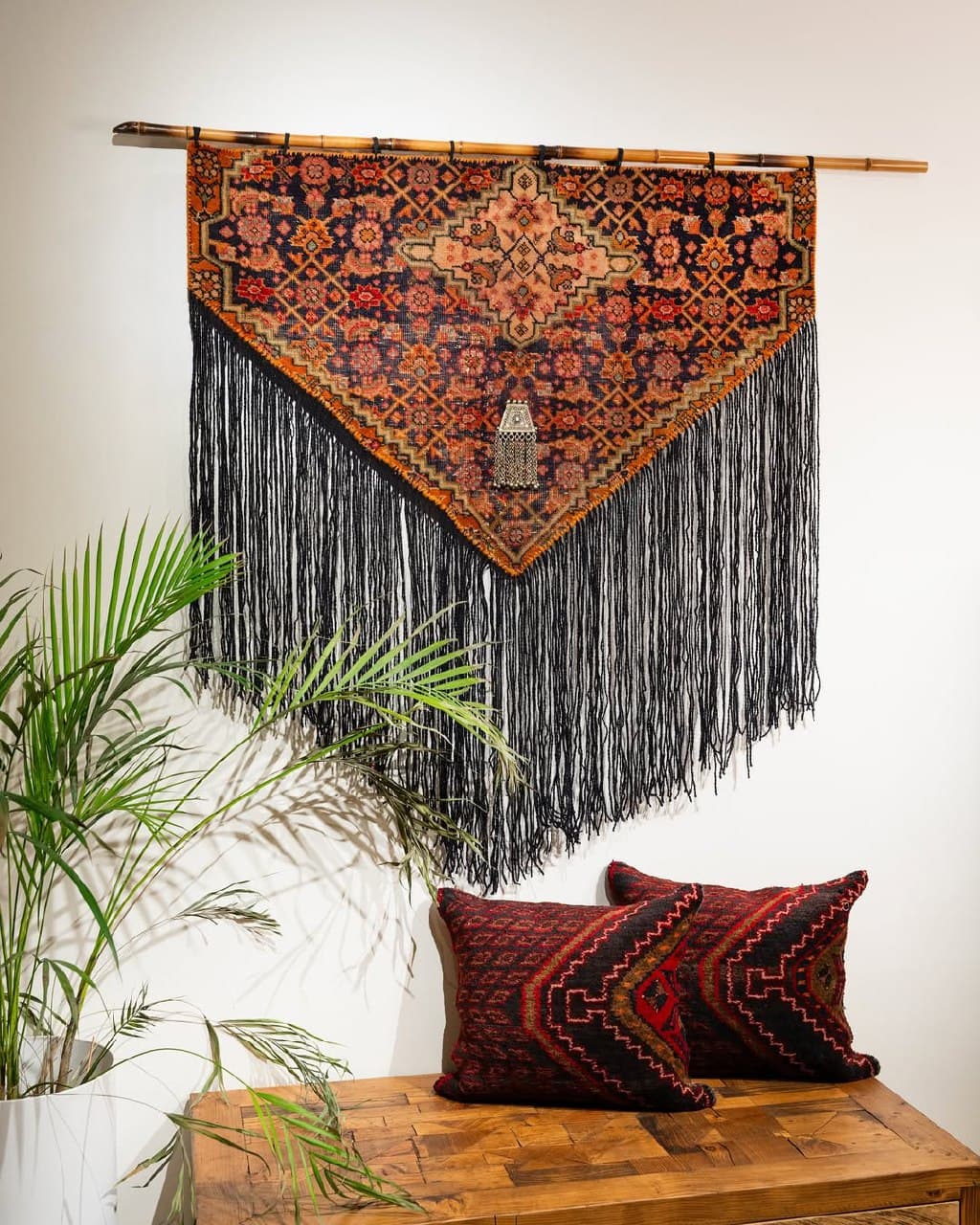 بومریس دکوراتیو دستبافت با آویز ورشو