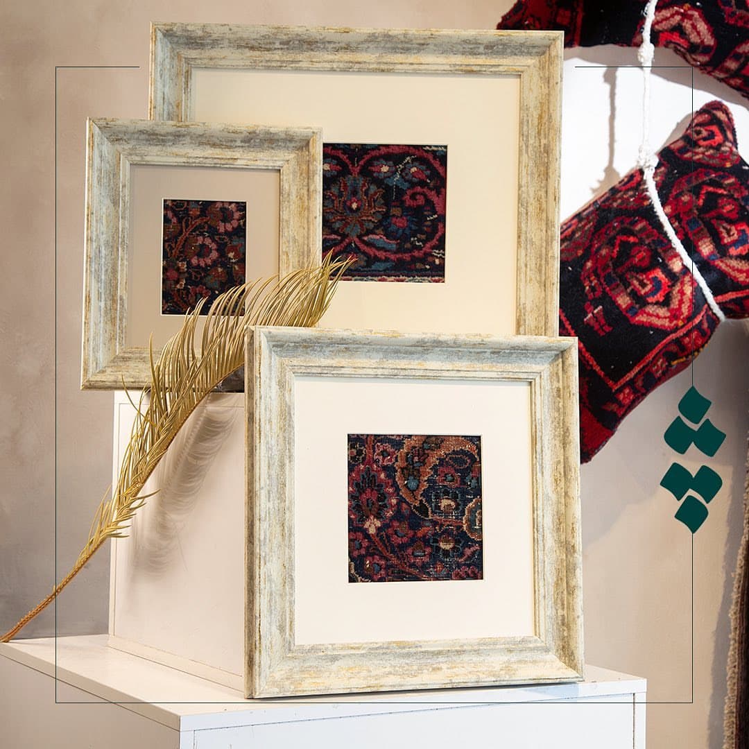 قاب فرش آنتیک مشهد با قاب پتینه