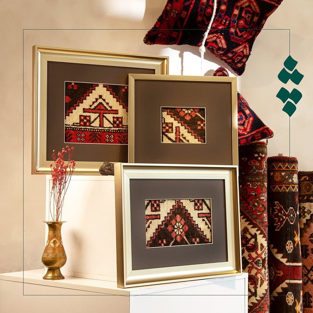 قاب فرش دستبافت آنتیک همدان