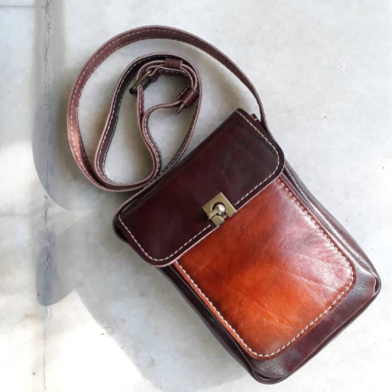 کیف دوشی چرم طبیعی دست دوز مدل پستچی