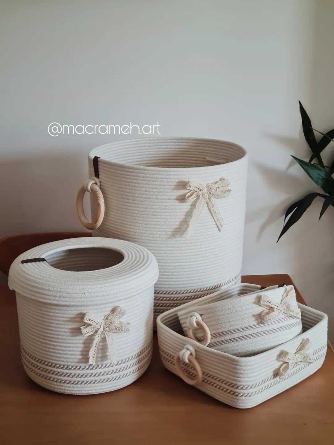 ست نظم دهنده ۴ تکه قیطانی اتاق کودک و سیسمونی طرح پاپیون