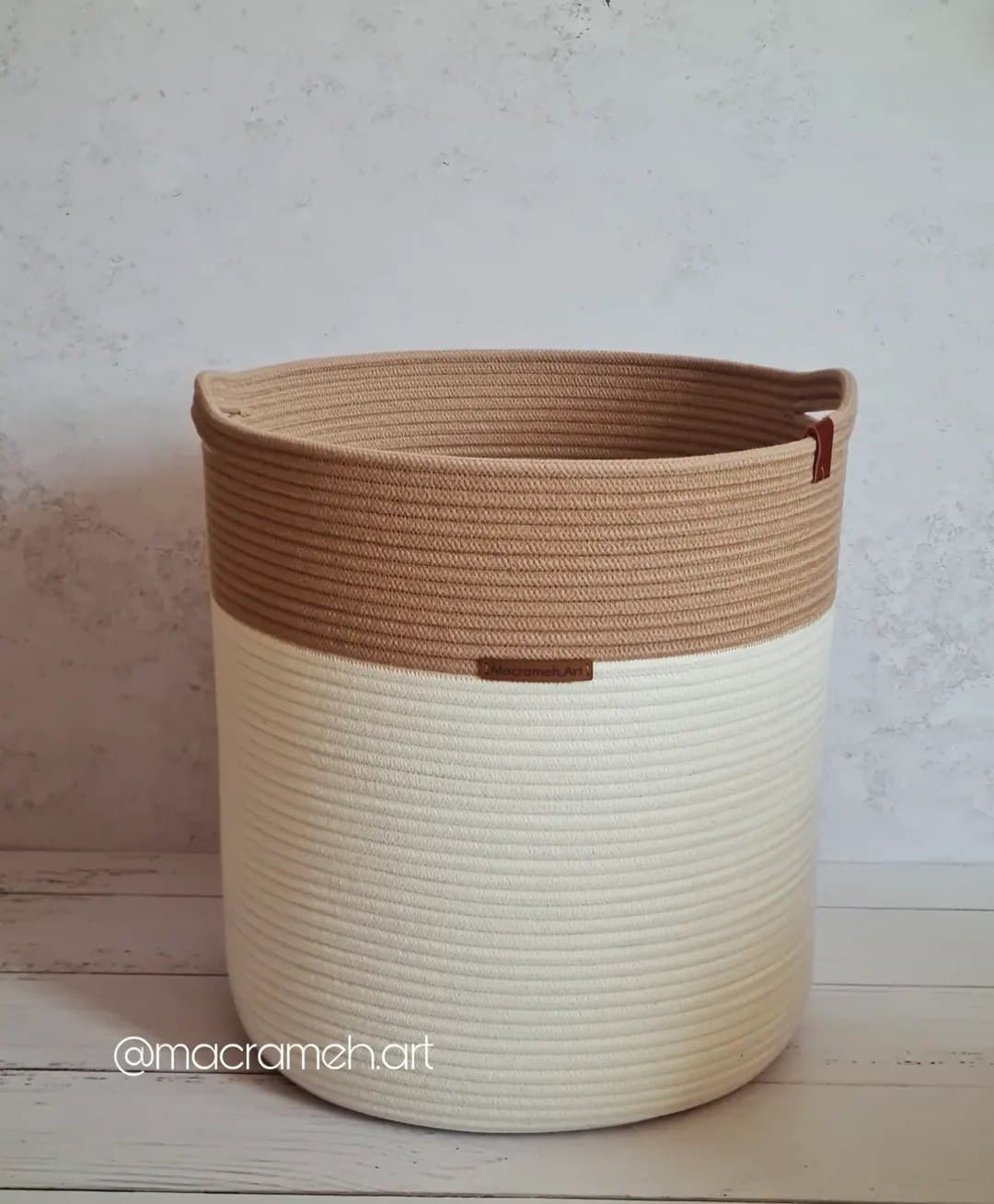 سبد نظم دهنده قیطانی دو رنگ دسته دار استوانه ای