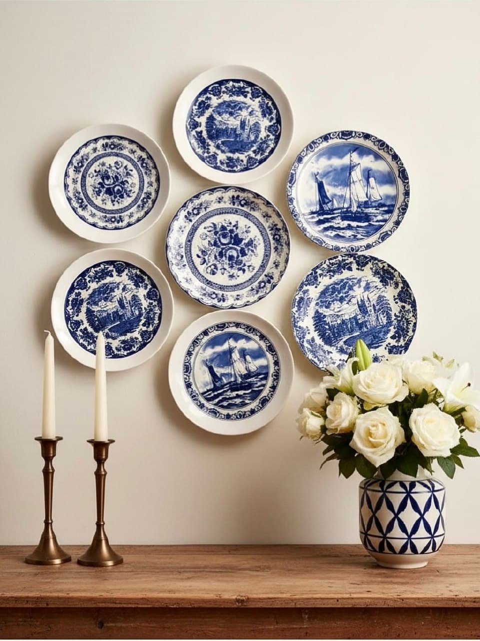 بشقاب دیوارکوب سرامیکی آنتیک طرح کلاسیک