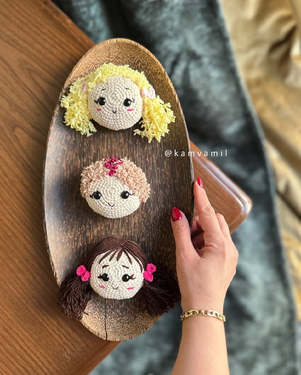 سرهای عروسکی بافتنی دستساز (آویز و مگنت)