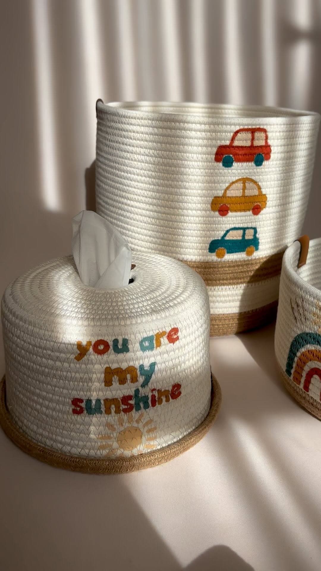 ست نظم دهنده اتاق کودک طرح ماشین و رنگین کمان