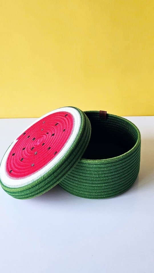 سبد دربدار قیطانی طرح هندوانه