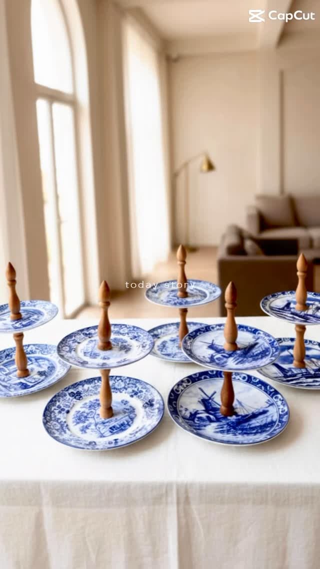 شیرینی خوری دو طبقه سرامیکی طرح کلاسیک وینتیج